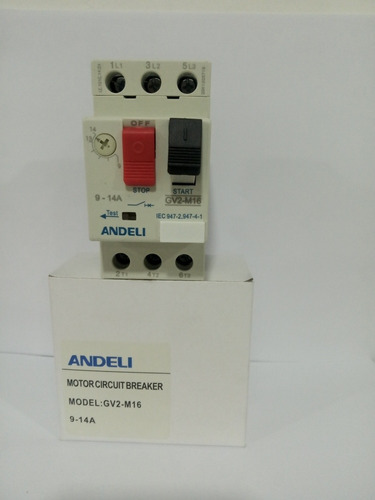 Guardamotor De 9-14 Amp Marca Andeli Modelo Gv2-m16