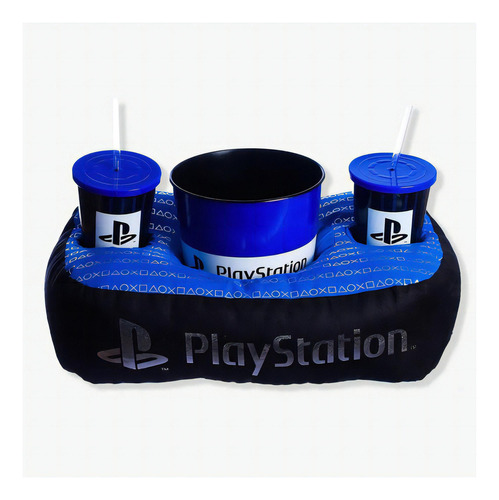 Kit Almofada Suede + Balde Pipoca + Copo Playstation