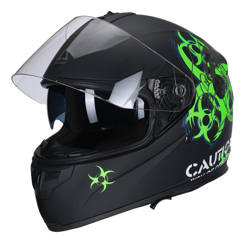 Casco Integral Biohazard Con Doble Visera Para Bici O Moto,