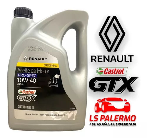 Aceite 10w40 Semisintetico Renault Pro Spec Castrol Gtx 4l