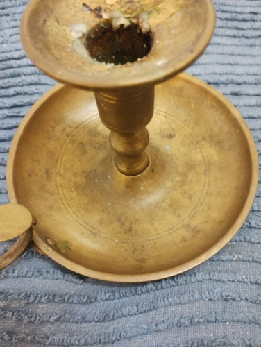 Antigua Palmatoria De Mano Realizado En Bronce Macizo (Usado)