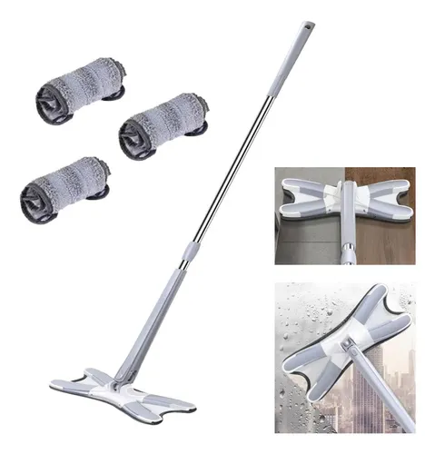 Mopa Limpieza 360 Plegable Lampazo Escurrible Color Gris