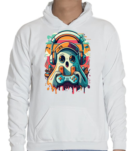 Sudadera Con Gorro Fantasma Gamer - Halloween - Video Juegos