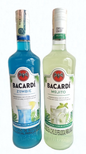 Ron Bacardi Zombie  Y Mojito X2 - mL a $83