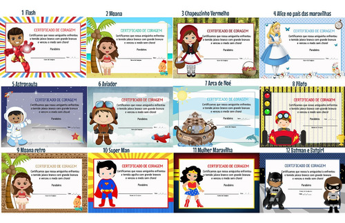 Certificado De Coragem Personalizado Pequeno - 100 Unidades