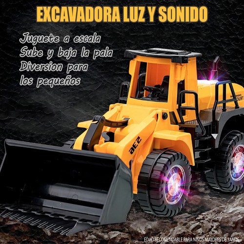 Simulação de construção de brinquedos de escavadeira Light Sound Kids