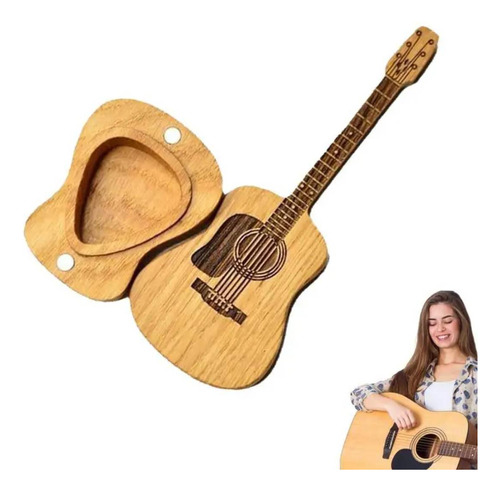 1 Púa De Guitarra De Madera Con Caja H