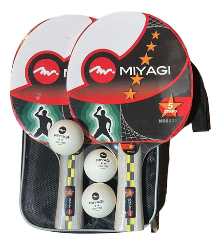 Set 2 Raquetas 5 Ping Pong Bolas Estuche A:raqueta%20miyagi