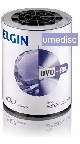 Dvd+rdl Dual Layer 8,5gb 240min 8x Elgin - Pino Com 100 Unid