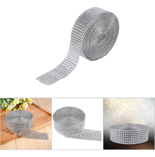 Rollo De Cinta De Malla De Diamantes De Imitación De 10 Yard