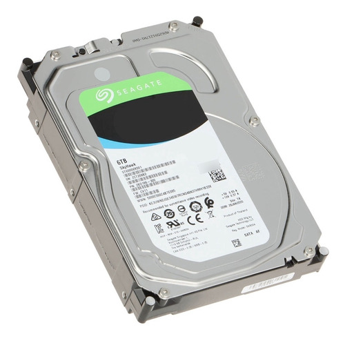 Disco Rígido Interno Seagate Skyhawk St6000vx001 6tb Cinza