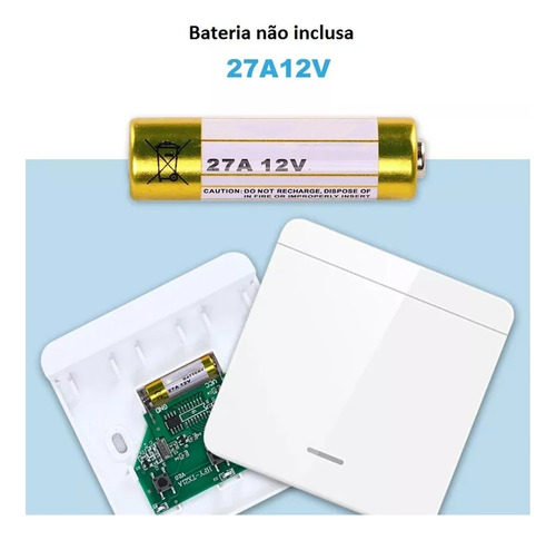 Modulo Rf433 + Interruptor 1 Tecla Sem Fio Controle Remoto