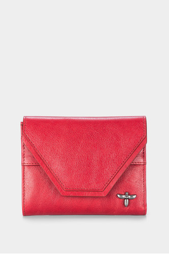 Billetera Vélez Twist De Cuero Para Mujer Con Broche Rojo