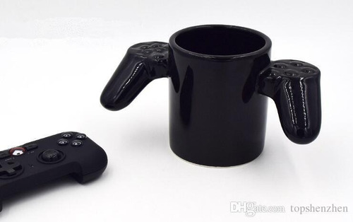 10 Tazas Gamer De Ceramica Game Over Control Grat Color Negro