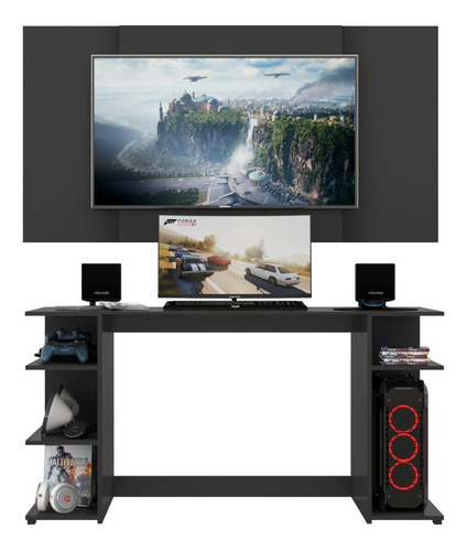 Escritorio, Mesa Gamer Ultra Con Panel Tv Hasta 58 75cm *