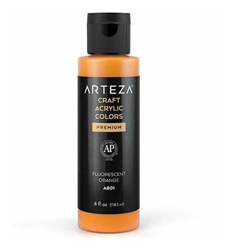 Pintura Acrilica Arteza Color Naranja Fluorescente 118 Ml
