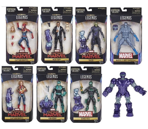 Marvel Legends Baf Kree Sentry Serie Completa 7pzs Capitana
