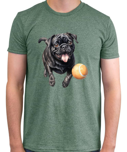 Playera Para Hombre Diseño Happy Blacky - Pug Lover