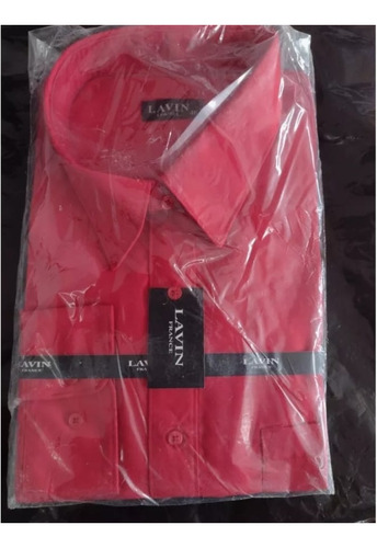 Camisa De Manga Larga Color Rojo Marca Lavin France Talla Xl