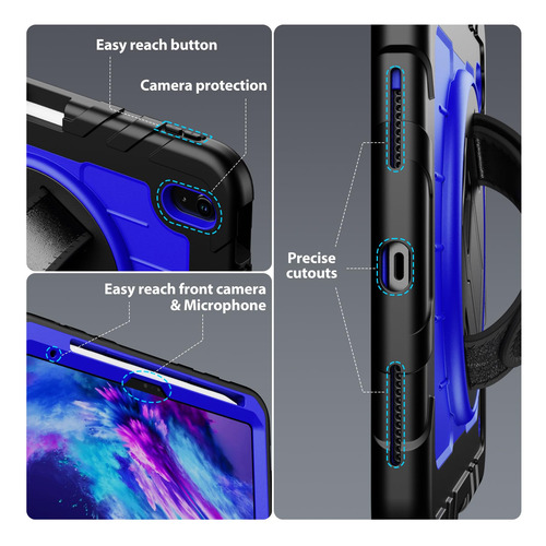 Funda Para Ipad A16 11 Pulgadas 11ª Generación 2025 Negro/azul