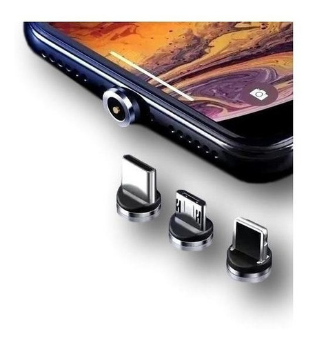 Cable cargador magnético Ios Andro Fl 3 en 1 tipo C con LED