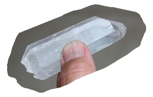 Punta Bipolar Grande Piedra En Bruto Cuarzo Cristal 7,4 Cms