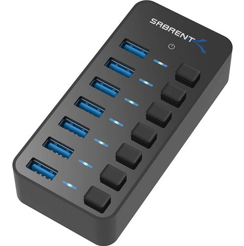 Hub 7 Puertos Usb 3.0 36w Interruptor Sabrent Hb-bup7