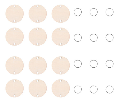 100 Unidades De Discos Redondos De Madera Con Agujeros Para