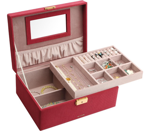 Caja De Joyería Sanzie 2 Capas Caso De Almacenamiento Del Or