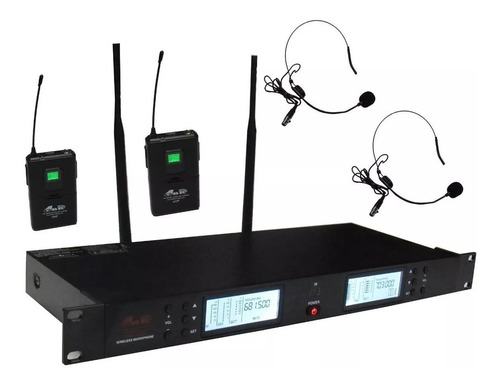 2 Microfonos Vincha  Inalambricos Uhf Gbr Uhf 1410 Frec. Var