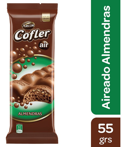 Tableta Chocolate Cofler Air Almendras X55grs Arcor 