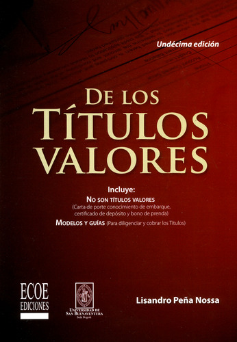 De Los Títulos Valores 11ª Edición