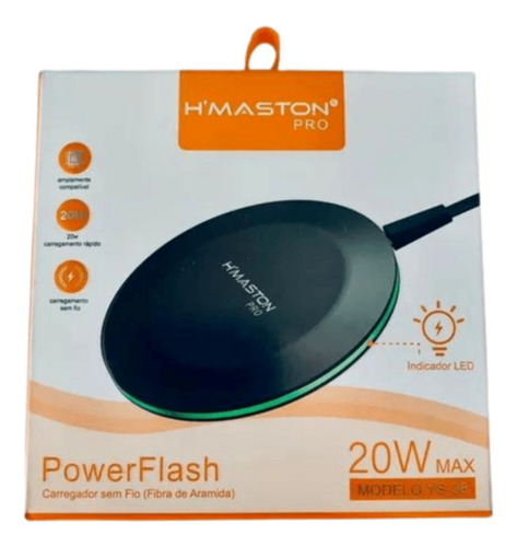 Carregador Sem Fio Wireless Indução Tipo C H'maston 20w