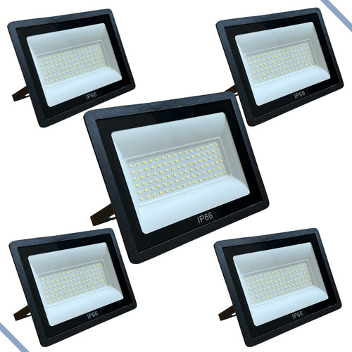 Kit 5 Refletor Led Holofote 400w Bivolt Prova D'água 6500k