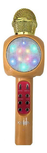 Microfone Karaoke S Fio Bluetooth Speaker Usb Amarelo
