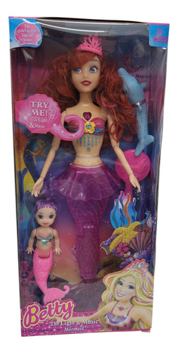 Muñeca Ariel La Sirenita Con Luz Sirena 30cm!