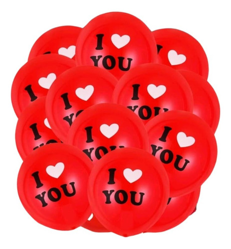 10 Globos Latex Te Amo I Love You Enamorados San Valentín