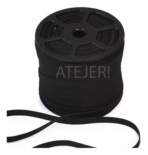 Elástico De Embutir Poliéster Jaragua 15mm X100 Metros Negro