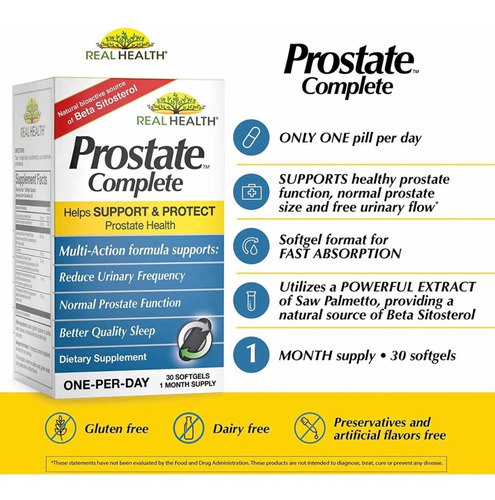 Imagen 2 de 7 de Suplemento Para Próstata (30 Softgels) Hecho En Usa