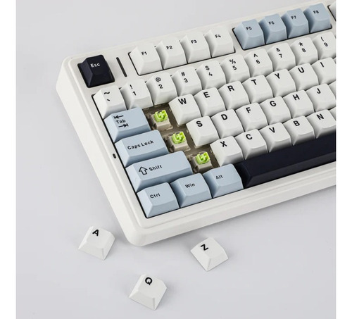Teclado Mecânico Epomaker X Aula F75 Sem Fio Cor Azul Us Azul Inglês Us