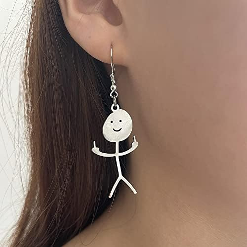 Collar Divertido Con Colgante De Dedo Medio Con Sonrisa Pers