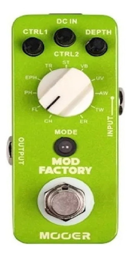 Pedal Mooer Mod Factory Para Guitarra Electrica Color Verde lima