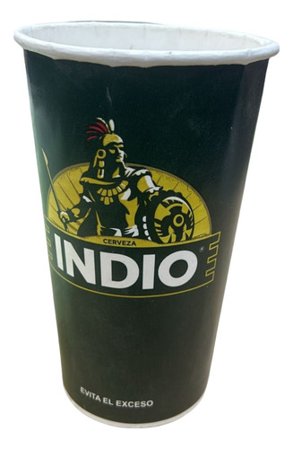 50 Pzas Vaso Desechable Encerado Indio Verde
