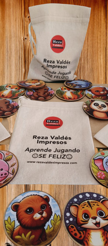 Juego De Memoria Niños Memorama Animales De Madera Kit