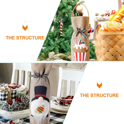 3 Fundas Para Botellas De Navidad, Adorables Fundas Para Bot