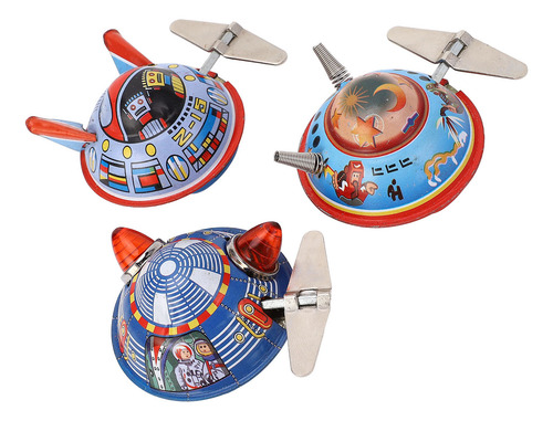 Juguete Vintage Wind Up Spacecraft Coleccionable Clockwork S