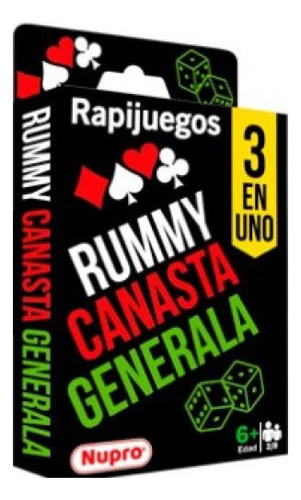 Rapijuegos Rummy Canasta Generala 3 En 1 Cartas Y Dado 