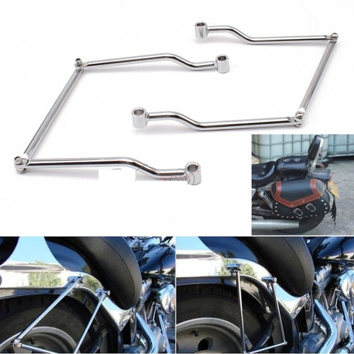 Imagen 2 de 10 de Soportes Alforjas Moto Harley Yamaha Honda Maletas