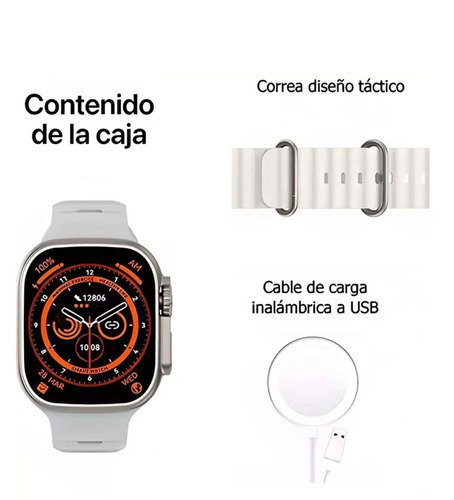 Reloj Inteligente T10 Ultra Smartwatch 49 Mm Llamadas Notificaciones Deportes Sensor De Ritmo Cardiaco Temperatura