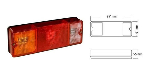 Faros Electronico Rectangular Univ Trasero X Jgo Baiml 1580e